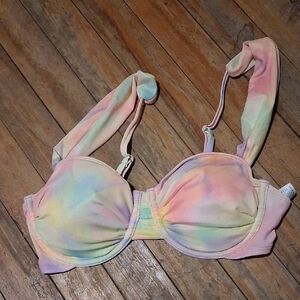 Pastel Tie-Dye Underwire Bikini Top - Pastel Multicolor